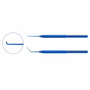 Gancho Sinskey de Titanio Azul, Instrumento Quirúrgico Oftálmico de Precisión para Cirugía Ocular, para Cataratas y Procedimientos Microquirúrgicos - Product Image 1