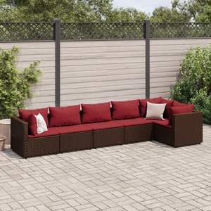 Set Lounge da Esterno Marrone e Rosso Cannella: Arredamento Elegante per Intrattenimento all'Aperto - Product Image 1
