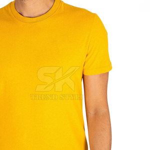 Camiseta Amarilla de Manga Corta para Hombre con Logotipo SK Estampado en la Parte Delantera, Cuello Redondo Informal, Corte Regular, Jersey de Algodón Transpirable - Product Image 6