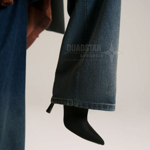 Pantalones Vaqueros de Mujer al por Mayor, MOQ Bajo, Transpirables, Ecológicos, Antiarrugas, Diseño de Primavera, Hechos a Medida, Último Diseño, 100% Algodón, Pierna Ancha - Product Image 5
