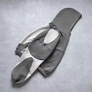 เสื้อฮู้ดดี้ผู้ชายแบบสวมหัว คอกลม ทรงโอเวอร์ไซส์ หนานุ่ม สไตล์เรโทร สตรีทแวร์ ปักโลโก้แบบกำหนดเองได้ ขายส่ง - Product Image 4