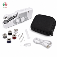 Kit de machine à coudre portable compacte motorisée avec câble USB, canettes et accessoires d'aiguilles pour la réparation de vêtements en dortoir ou appartement