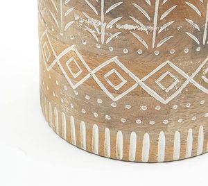 Decorative Wooden <b>Matt</b> Glazed Round <b>Table</b> Vase Handmade Flower Holder Modern Rustic Centerpiece for Home Wedding <b>Table</b> Decor - Product Image 5