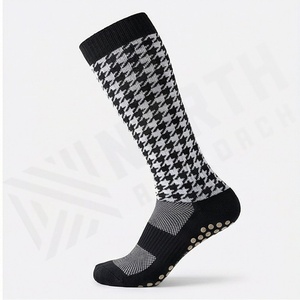 Knee High Houndstooth Pattern <b>Socks</b> Anti-Slip Cycling Sports <b>Socks</b> for Adults Autumn Wear - Product Image 3
