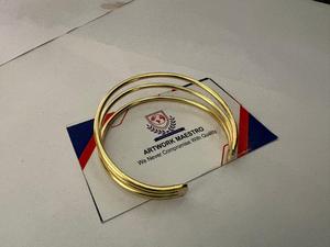 Artisanal Hammered Emossed Brass Metal Worked Gold Plated Size Free <b>Adjustable</b> Unisex New Design Hot selling Cufflink <b>Bracelet</b> - Product Image 2