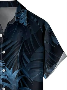 Ensemble de chemises de plage hawaïennes pour hommes, design personnalisé, respirant, séchage rapide, manches courtes, style safari, 100% polyester flanelle - Product Image 5