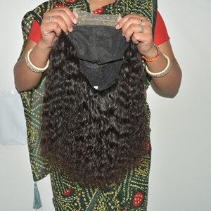 100% Raw Virgin Indian Temple Remy <b>Human</b> Hair Natural Black Curly Fusion <b>Wig</b> & Wave/Curl Extensions - Product Image 2