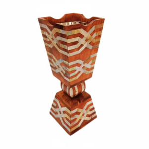 MOP Shell Inlay Resin Bakhoor Burner With Leaf Pattern <b>Square</b> Base Aromatic Holder All-Season Decorative Fragrance Burner - Product Image 4