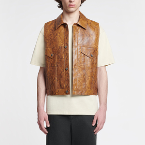 Veste en cuir véritable pour homme, style tendance, vente en gros, pour usage extérieur, service OEM personnalisé, vestes en cuir pour homme en grande quantité - Product Image 4