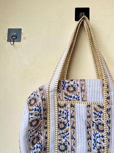 Sac fourre-tout matelassé vintage bohème léger de couleur unie, grande capacité, en coton, avec doublure en coton doux, vente en gros - Product Image 2