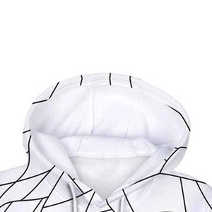 Sweat à capuche pour homme grande taille, blanc, 100% coton, doublure en polaire, pull-over, vêtements décontractés d'hiver - Product Image 6