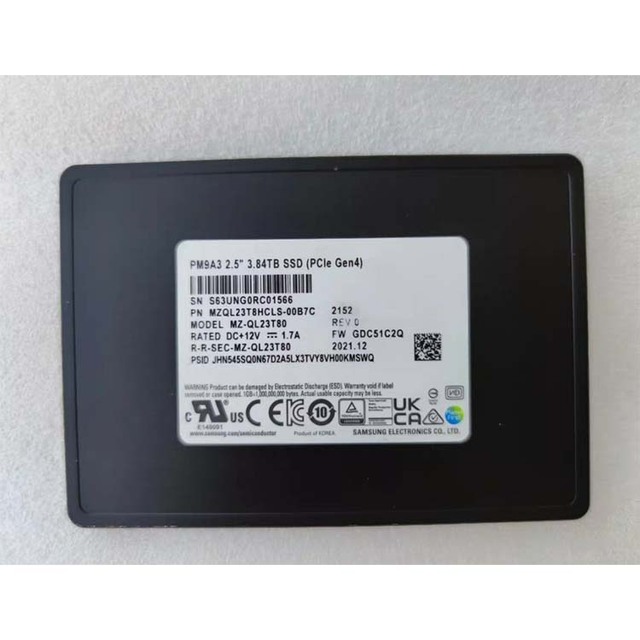 PM9A3 NVME U.2 960GB/1.92TB/3.84TB/7.68TB Internal Solid State Disk Drive Server SSD New and Cheap Price