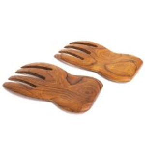 Juego de utensilios para servir ensalada de madera de acacia ecológica hechos a mano, utensilios de servir de madera con mango largo de primera calidad para la cocina al mejor precio - Product Image 2