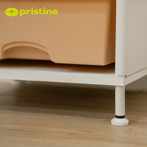Armoire de rangement minimaliste à 4 niveaux en plastique avec tiroirs pour organisateur de bureau, design rectangulaire multifonctionnel - Product Image 6