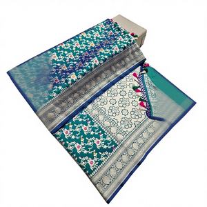 Sari en soie pure de style sud-indien - Product Image 1