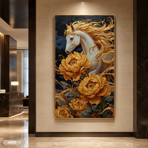 Cuadro Decorativo Premium OEM con Caballos Galopantes, Pintura de Espejo, Estética Oriental, Hecho en Vietnam - Product Image 5