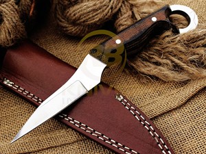 Cuchillo de Caza y Camping de Acero al Carbono Hecho a Mano con Hoja Fija, Mango de Micarta y Funda, Espiga Completa, Supervivencia al Aire Libre, OEM - Product Image 3