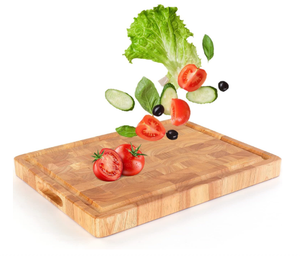 Planche à découper en bois extra-large et robuste avec compartiments intégrés et rainure pour les jus, idéale pour la découpe et le hachage (vente en gros) - Product Image 5