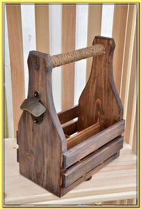 WOODEN CADDY BEER <b>WINE</b> HOLDER CUSTOM MADE WITH ANY SIZE ANY STYLE BEER CADDY GIFT - Product Image 2