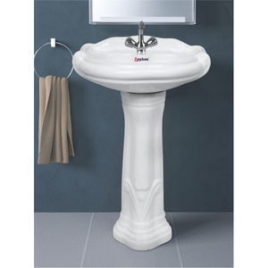 Fournisseur direct d'usine, qualité supérieure, lavabo en céramique blanc de style moderne avec piédestal pour usage domestique et commercial - Product Image 1