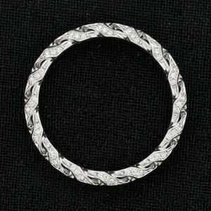 Anillo de Boda Contemporáneo de Oro Blanco de 14K con Diamantes para Mujer, Joyería Minimalista y Elegante para Uso Diario y de Fiesta - Product Image 2