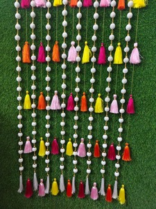 Traditional Silk <b>Pom</b> <b>Pom</b> Ball <b>Tassel</b> <b>Garlands</b> Decoration for Indian Wedding Backdrop Festival & Pooja Decorations - Product Image 2