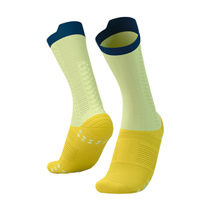 Athletic Crew <b>Socks</b> Yellow Green Blue Breathable Knitted for Running Adults Standard <b>Thickness</b> Solid Pattern Anti Slip <b>Socks</b> - Product Image 1