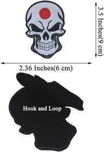 2 patchs brodés drapeau américain USA, motifs crâne, patch moral, auto-agrippant (bleu) - Product Image 6