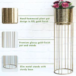 Jardinera de Hierro para Exteriores con Soporte, Diseño Moderno, Duradera y Ligera, para Decoración de Jardín Interior/Exterior del Hogar y Oficina, Juego de 2 - Product Image 6