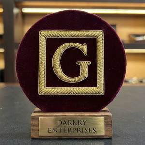 Custom Design Handmade Bullion Wire Star Wreath Badge Gold Embroidery Masonic Regalia Crest <b>Maker</b> Crafting Service - Product Image 2