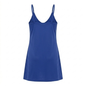 Robe athlétique sans manches pour femme, coupe ample et fluide, grande taille, avec deux poches avant, col rond, vêtement de sport d'été - Product Image 3