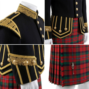 Veste Doublet écossaise noire tactique pour tambourinier écossais, uniforme de protection anti-aiguilles - Product Image 4