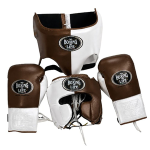 Pink White Fight Gear Professional Laced <b>Boxing</b> <b>Sparring</b> <b>Set</b> Genuine Leather 4-layer Thick Padding Adjustable Wrist Strap - Product Image 2