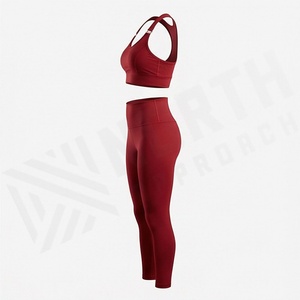Ensemble de yoga imprimé deux pièces personnalisé pour femmes grandes tailles, soutien-gorge de sport sans couture, leggings, vêtements de sport, tenue de fitness, équipement de sport - Product Image 3