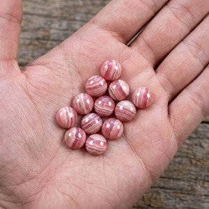 Envío Rápido, 50 Piezas/Lote, Rodocrosita Natural, Cabujón Ovalado de 5mm, Tamaños Calibrados, Gemas Sueltas de Calidad Elegante, Color Rosa, Parte Posterior Plana - Product Image 1