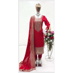 ชุดเพ้นท์ & dupatta ดีไซเนอร์สำหรับผู้หญิงพร้อมทำงานที่หรูหราน้อยกว่า - Product Image 3