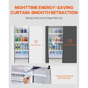 Espositore Refrigerato a 3 Ripiani con Barriera d'Aria, 4 Ruote Girevoli, per Congelatori e Frigoriferi - Product Image 4