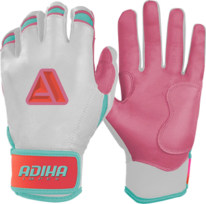 Premium Quality Leather Batting White Pink Padded <b>Hook</b> Loop Closure Durable Anti-Slip Unisex Adult Training Baseball Gloves - Product Image 3