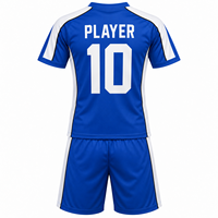 Kit de football personnalisé avec nom et numéro du joueur, maillot et short de football sublimés, 100% polyester, col en V, uniforme d'équipe OEM
