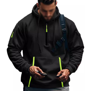 Sudadera con Capucha Abierta por Debajo para Hombre, Corte Holgado, Sin Puños, para Gimnasio, Entrenamiento, Running, Ropa Casual Urbana - Product Image 3