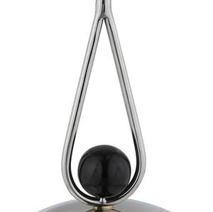 Brûleur à Bakhoor Moderne en Métal Argenté, Encensoir Contemporain en Forme de Goutte sur Socle avec Accents Orbe Noir pour Oud et Résine - Product Image 6