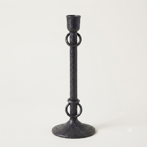 Tapered Design <b>Black</b> Finish Iron <b>Candlestick</b> Holders for Home Wedding Holiday Decoration Tabletop Handmade Candle Holders - Product Image 6
