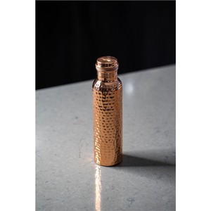 Pure Copper Water <b>Bottle</b> Hammered Finish Leakproof Metal <b>Flask</b> Jointless Ayurvedic Health Drinking Vessel 1000ml Copper <b>Bottle</b> - Product Image 1