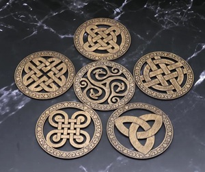 Celtic Knot Laser Cut Solid Wood Coaster Handcrafted Heat Resistant Drink Mat <b>Table</b> <b>Protector</b> Coffee Tea Cup Holder Home Decor - Product Image 4