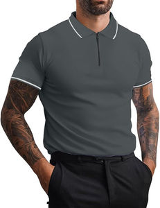 Camisas de Hombre Personalizadas de Primera Calidad, 240 Gramos, Doble Piqué, Manga Corta, Corte Regular, Color Sólido, de Secado Rápido - Product Image 4