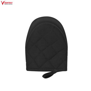 Gants mitaines en cuir de vachette pleine fleur de qualité supérieure, anti-vibration, antidérapants, avec poignet élastique, pour la sécurité au four, lisses - Product Image 2