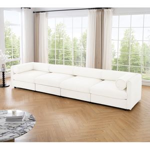 Divano Componibile Durevole con Vano Contenitore, Seduta Profonda e Confortevole, Schienale e Braccioli Cilindrici per Soggiorno - Product Image 3