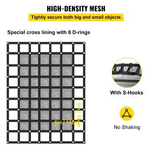 ตาข่ายบรรทุกของหนัก6 'x 4.7' สำหรับเตียงรถบรรทุกที่1100LBS ความจุ72 "x 57" อุปกรณ์เสริมสำหรับการควบคุมสินค้าแบบตะขอเกี่ยว - Product Image 6