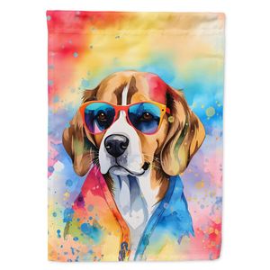 Gran Multicolor Poliéster Hippie Beagle Dawg Casa Bandera Porche Manga Poste Decorativo Patio Banner Obra DE ARTE Colgante de pared - Product Image 1