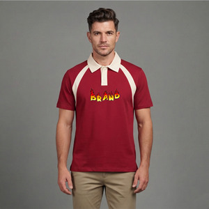 T-shirt Homme en Coton Tricoté Uni 100% Coton, 2 Couleurs, Manches Courtes, Séchage Rapide, Logo Brodé Personnalisé, Haute Qualité, Vente en Gros - Product Image 1